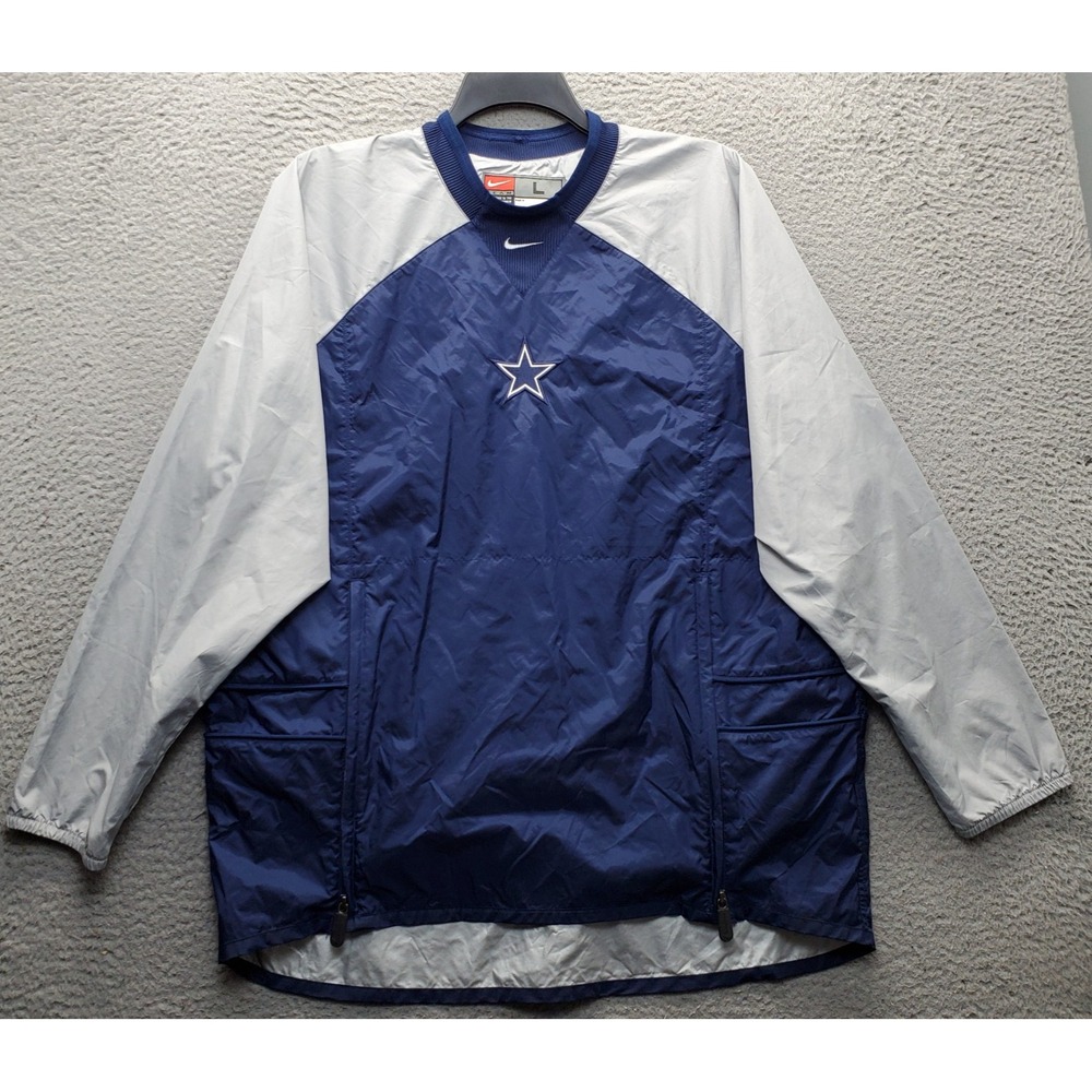 NFL 1999 Dallas Cowboys Nike Windbreaker Jacket Football Mens L Multi Side Zip